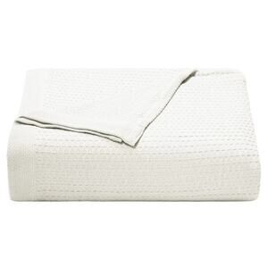 Nautica Baird Solid Cotton Dobby Reversible Blanket, Twin
